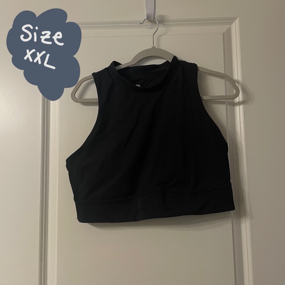Women’s All in Motion High Neck Padded Black Sports Bra NWOT